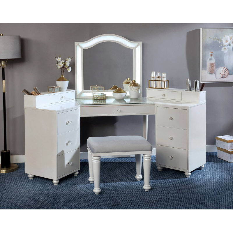 Commodore vanity set with stool and mirror sale